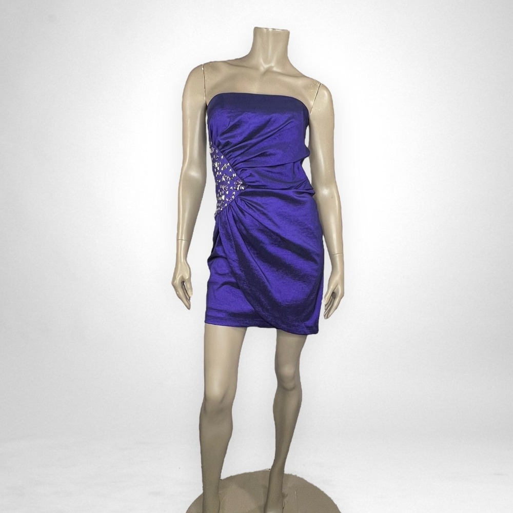 JESSICA MCCLINTOCK 10 Strapless Purple Cocktail Dress Party Prom‎ Homecoming